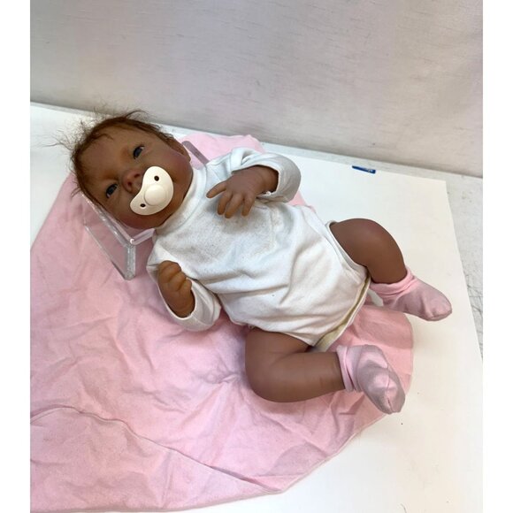 Newborn Realistic Baby Girl Aston Drake with Pacifier - Picture 10 of 16